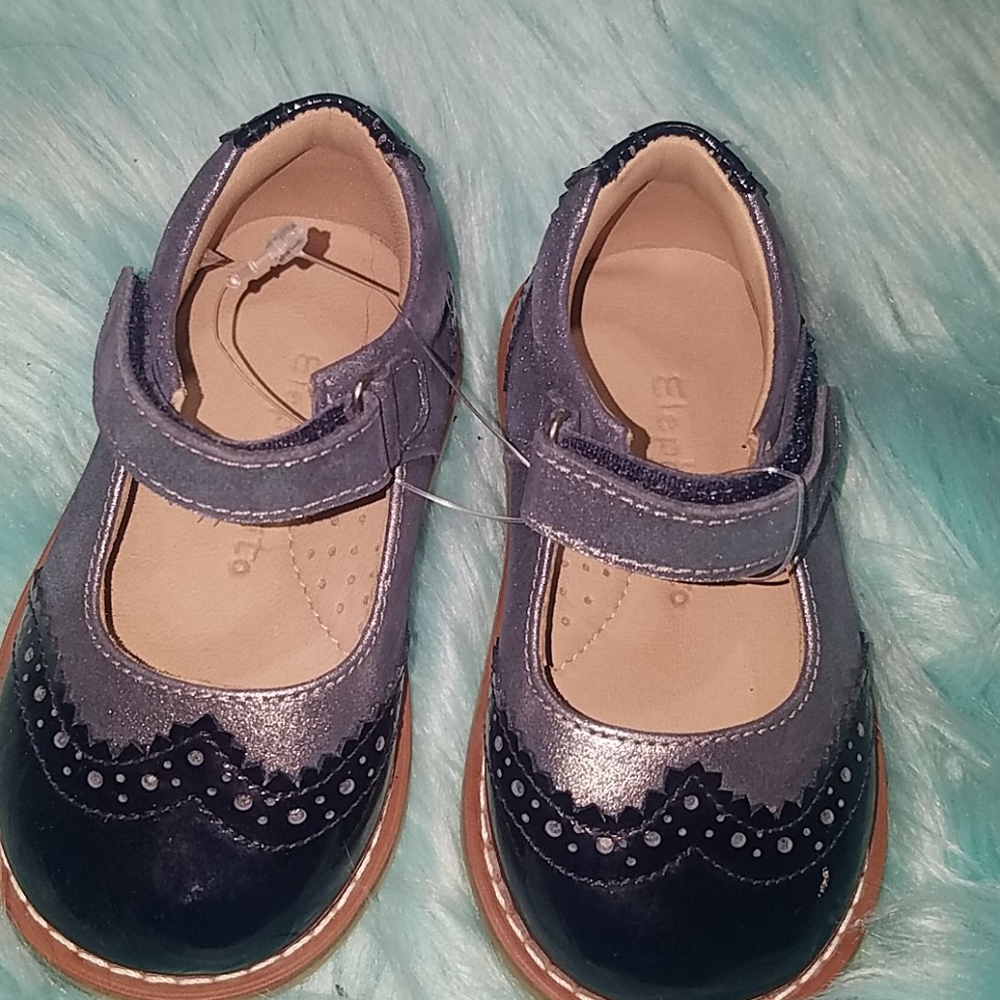 Never worn Navy and silver dress shoes